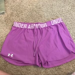 Purple UA shorts